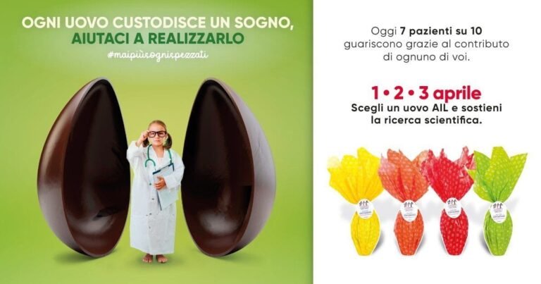 Tornano le uova di Pasqua dell'AIL -