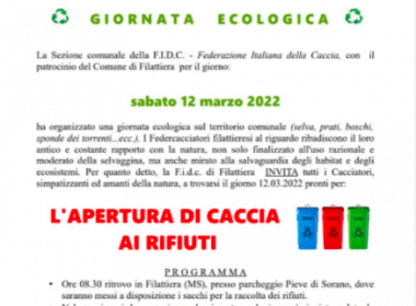 Filattiera: sabato 12 marzo è aperta la caccia ai rifiuti - giornata ecologica