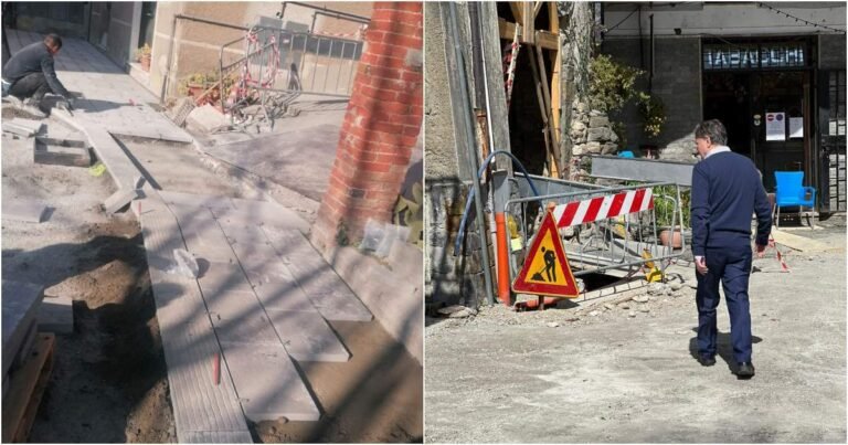 Caprigliola, al via i lavori di pavimentazione della piazza  - Aulla, caprigliola