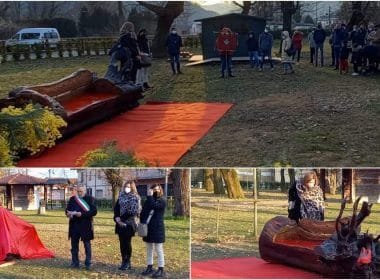 Inaugurata la panchina Alda Merini nel Parco Fiera di Barbarasco -