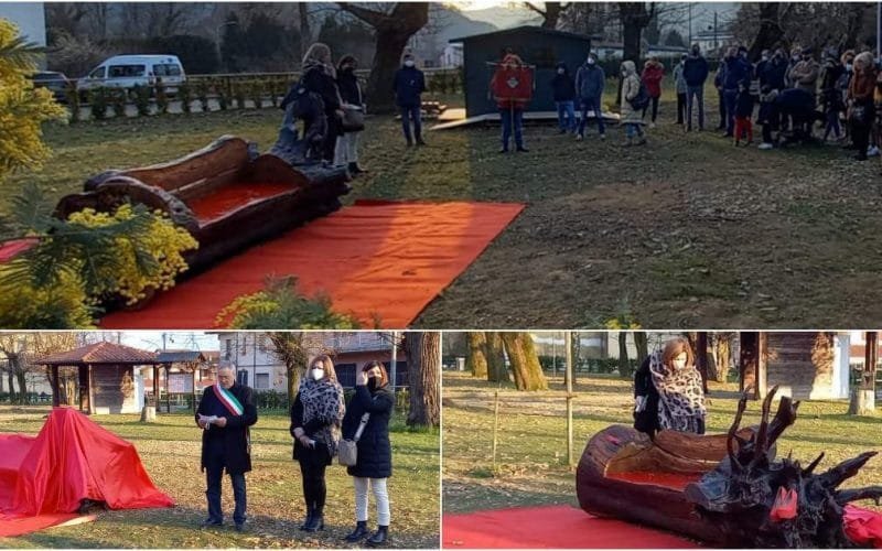 Inaugurata la panchina Alda Merini nel Parco Fiera di Barbarasco -