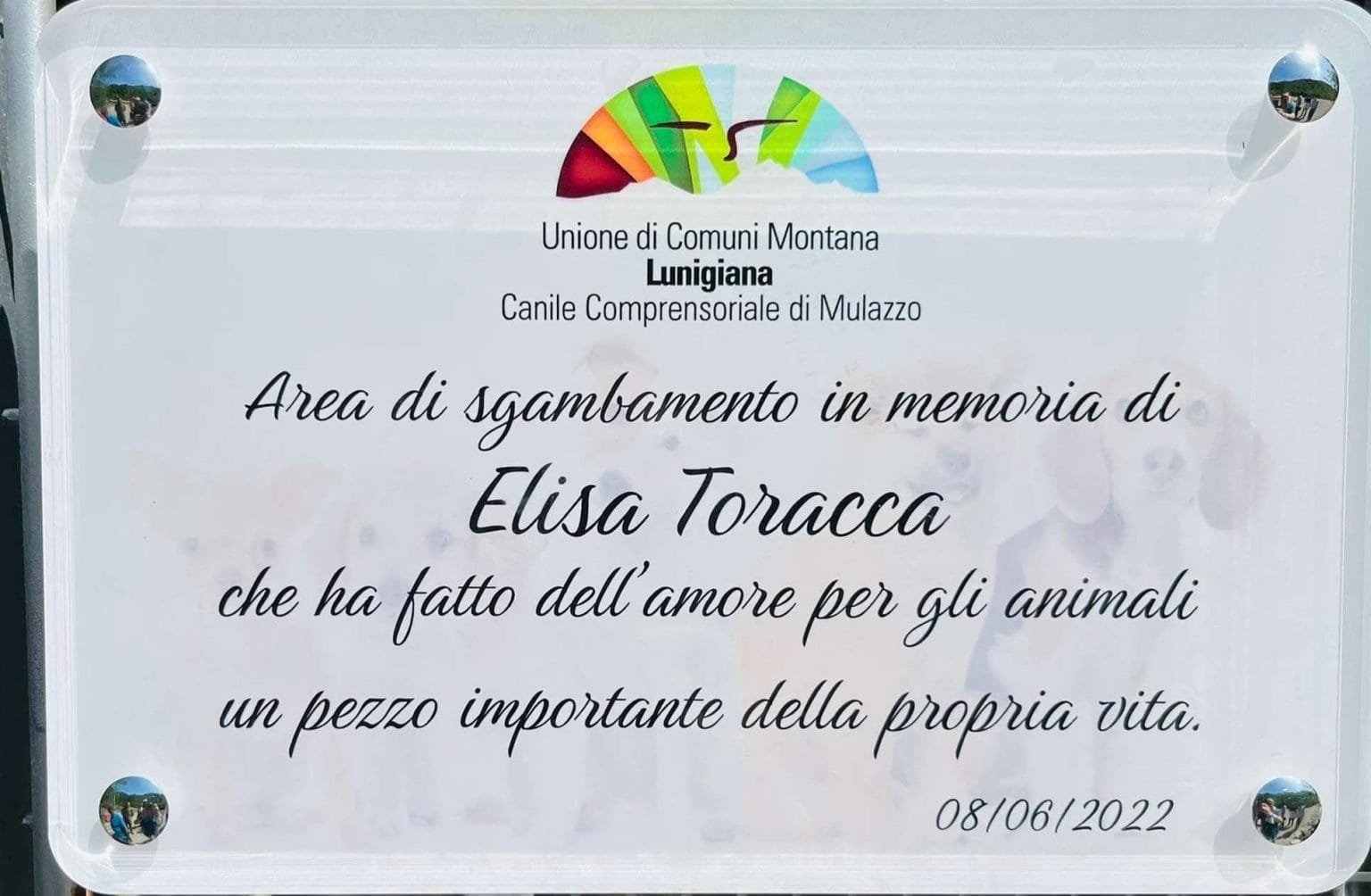 Canile comprensoriale di Mulazzo: inaugurata l’area di sgambamento pubblica a Elisa Toracca - Bellesi, canile