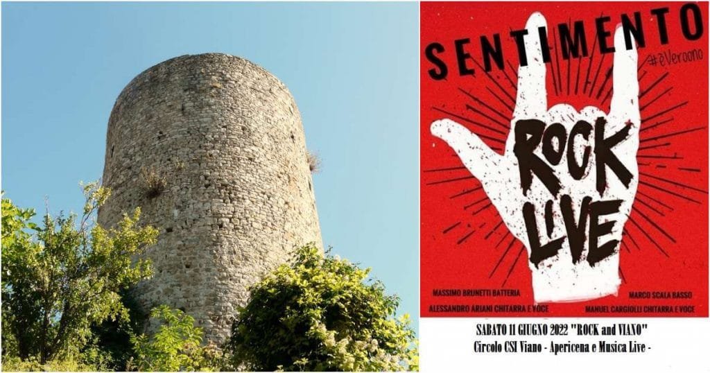 Sabato 11 giugno: rock all'ombra della torre di Viano - apericena, eventi