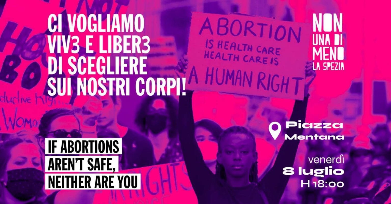Presidio in sostegno alle donne statunitensi e per l'aborto libero, sicuro e gratuito - aborto, la spezia