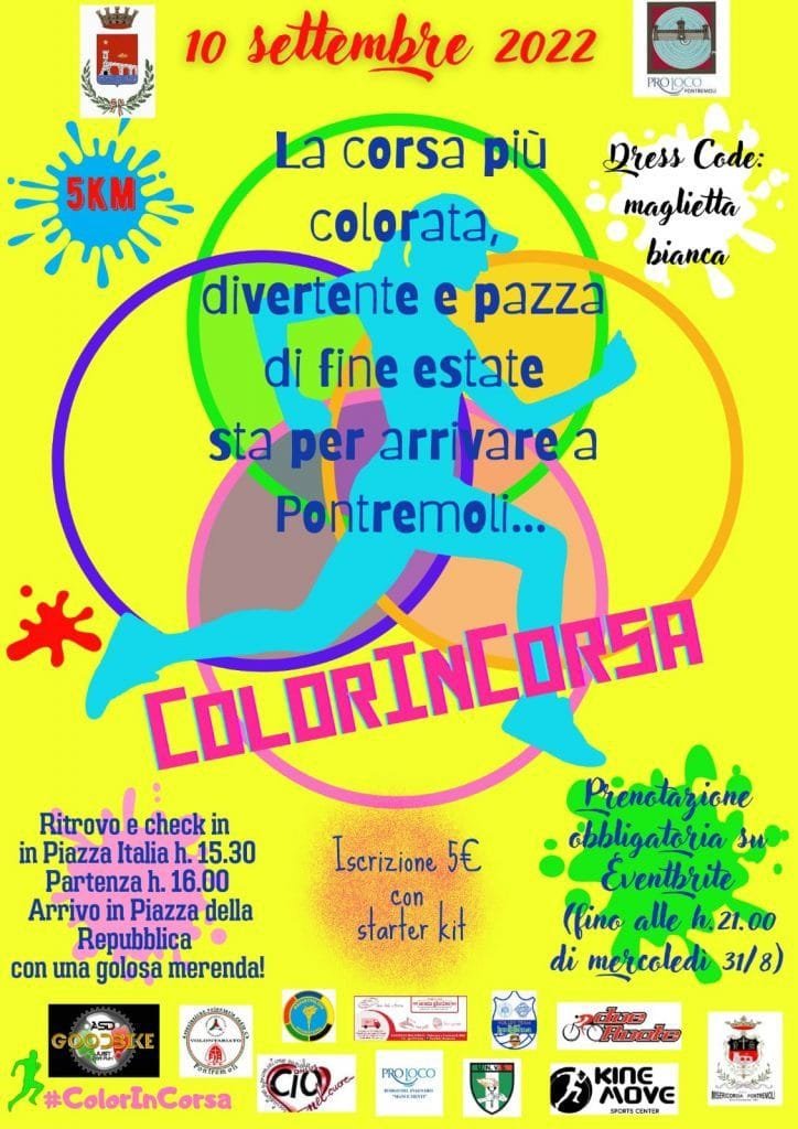Pontremoli: sabato 10 settembre arriva "ColorInCorsa" - ColorInCorsa, Divertimento