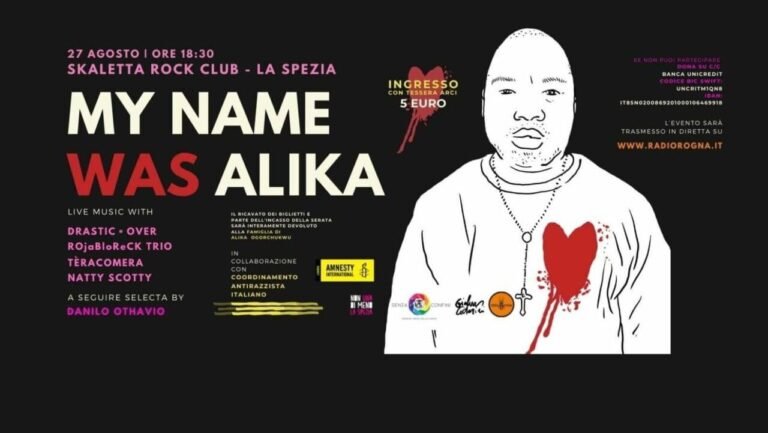 La Spezia: serata benefica a La Skaletta per la famiglia di Alika Ogorchukwu, ucciso in strada a Civitanova Marche La Spezia: serata benefica a La Skaletta per la famiglia di Alika Ogorchukwu, ucciso in strada a Civitanova Marche - Alika Ogorchukwu, la spezia