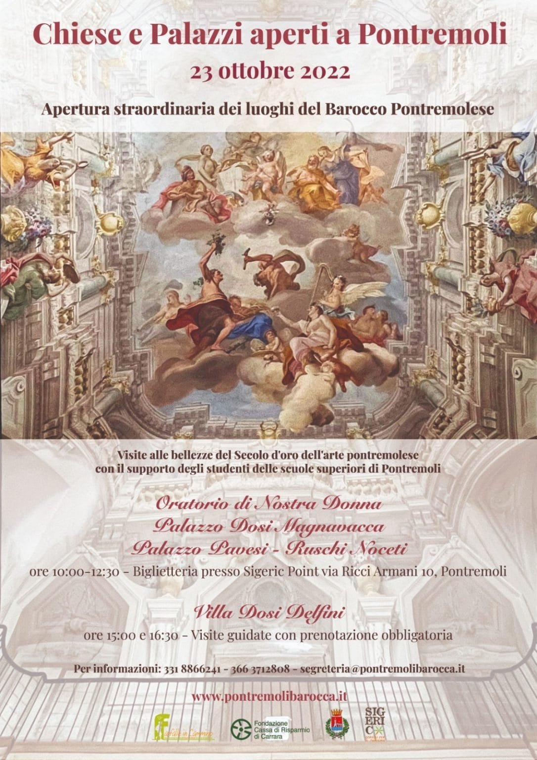 Pontremoli barocca: apertura straordinaria di chiese e palazzi domenica 23 ottobre - apertura straordinaria, potremoli barocca