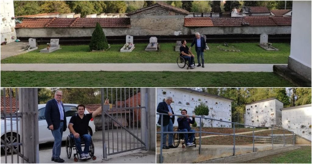 Giù le barriere architettoniche nel cimitero di Terrarossa - barriere, Cimitero