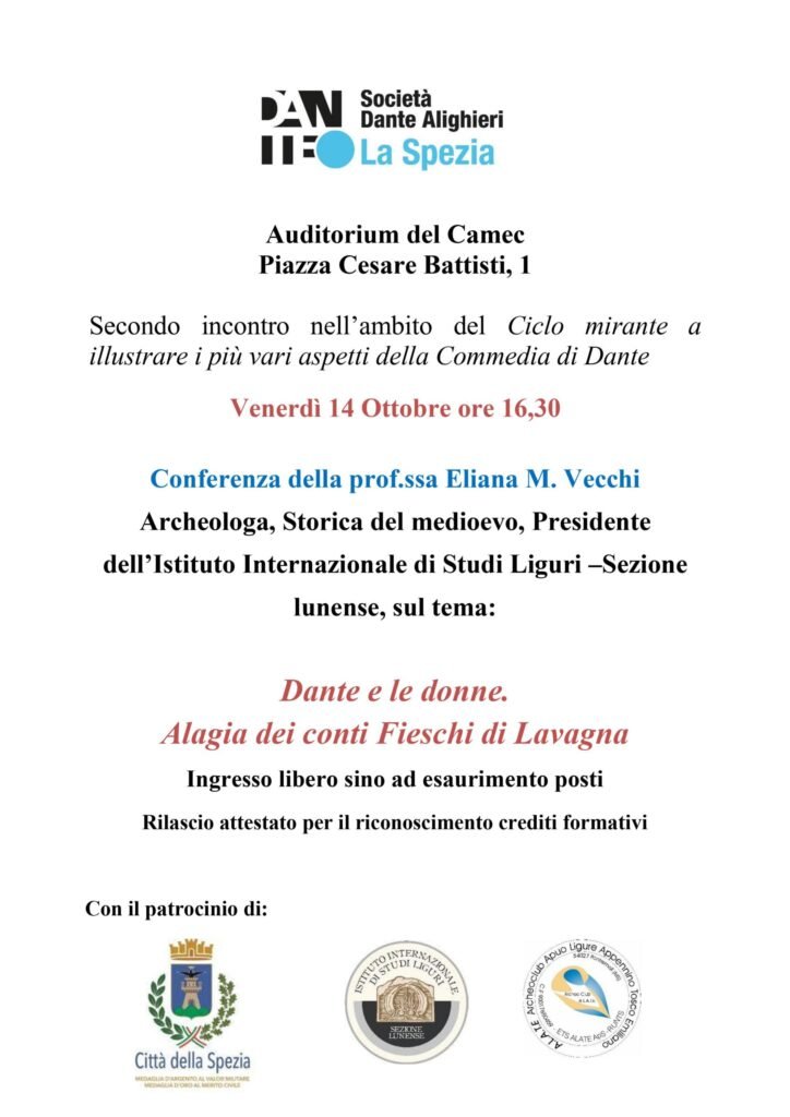 Dante e le donne: un seminario su Alagia Fieschi della nota studiosa Eliana Vecchi Dante e le donne: un seminario su Alagia Fieschi della nota studiosa Eliana Vecchi - alagia fieschi, Divina Commedia