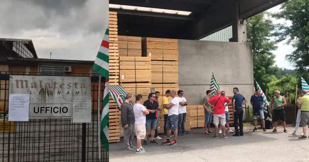 Sit in dei lavoratori Malatesta Legnami e Filca CISL Massa Carrara - cisl, malatesta legnami