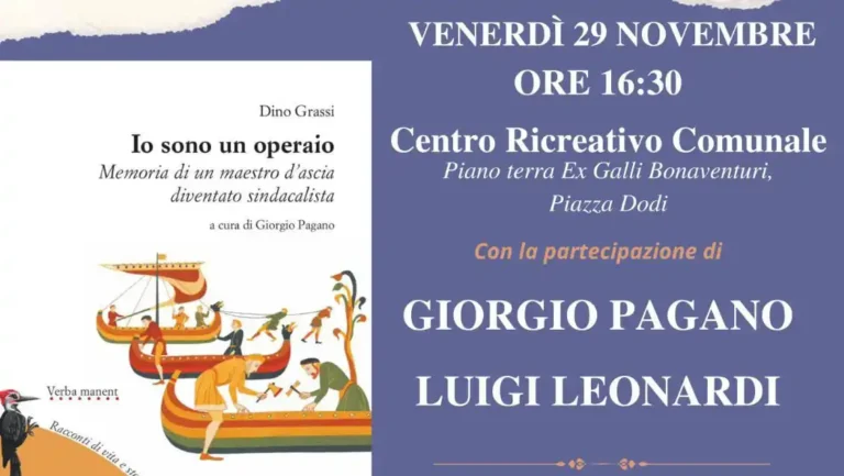 A Pontremoli la presentazione di "Io sono un operaio" di Dino Grassi -