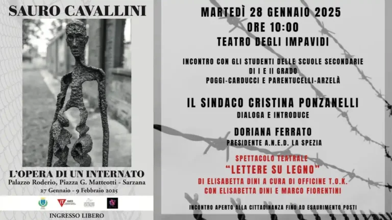 Sarzana inizia le celebrazioni del giorno della Memoria con le sculture di Sauro Cavallini -