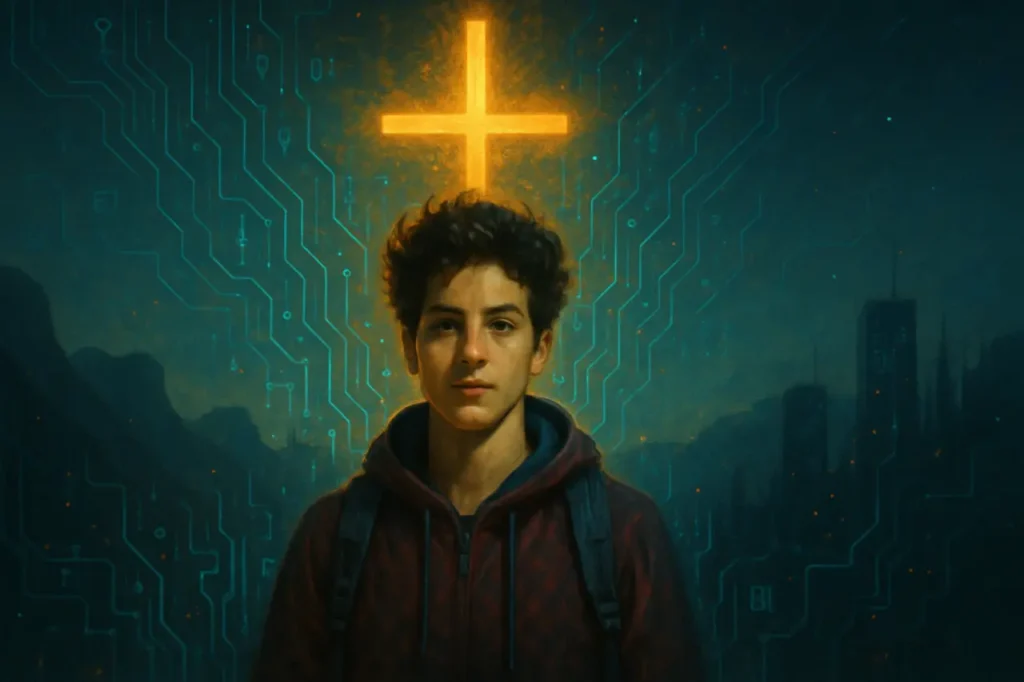 Immagine di Carlo Acutis generata dall'intelligenza artificiale