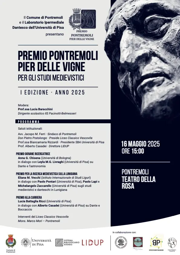 A Pontremoli la prima edizione del premio Pier delle Vigne per la medievistica – Immagine dell'articolo A Pontremoli la prima edizione del premio Pier delle Vigne per la medievistica - Dante, medievistica