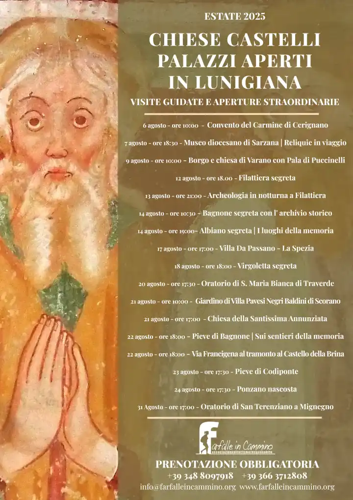 Chiese, castelli e palazzi aperti in Lunigiana - Edizione 2025 – Immagine dell'articolo Chiese, castelli e palazzi aperti in Lunigiana - Edizione 2025 - castelli, chiese