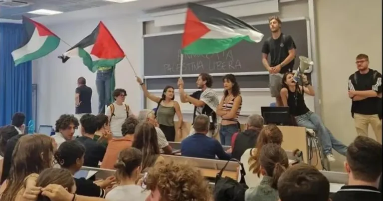 Un gruppo di studenti pro-Palestina ha interrotto una lezione all'Università di Pisa - palestina, pisa